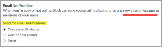 Slack: Die Email-Benachrichtigung
